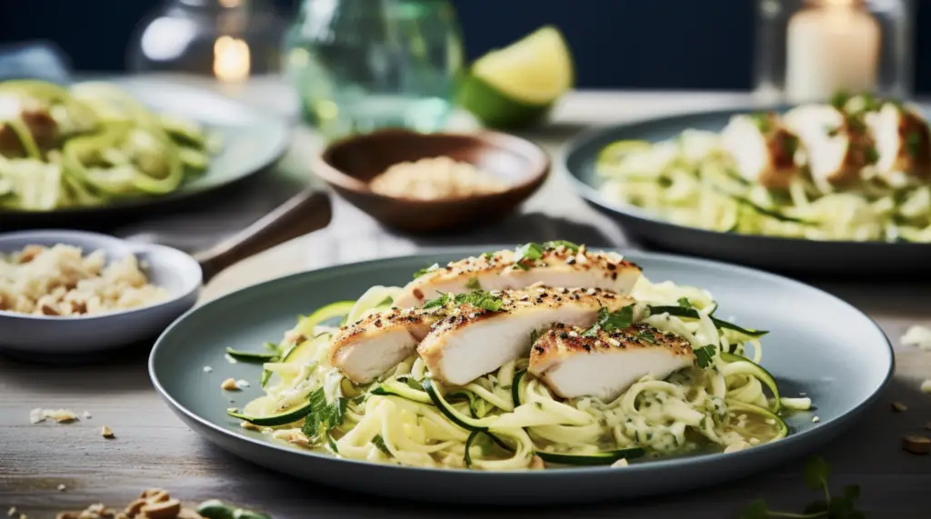 Creamy Low Carb Chicken Alfredo with Zucchini Noodles
